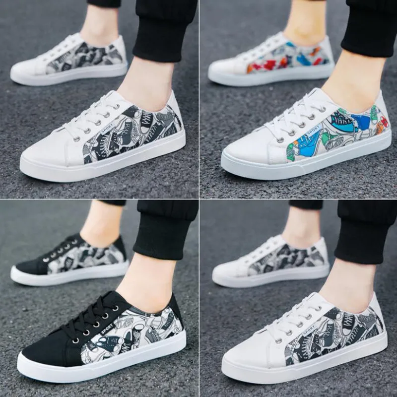 1 Toile Conception De Printemps Imprimer Pour Hommes 2 Étudiant up Mode Dentelle Skate 2018 3 Chaussures Sneakers Nouveau automne Sport FAEqT