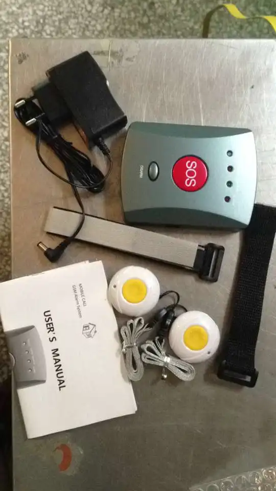 GSM Elderly Mobile SOS Emergency Call Alarm System Panic Button with 2 SOS butto
