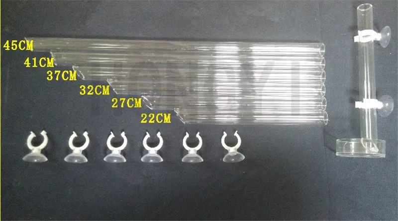 HONGYI 1 шт. акриловый аквариум красная пчелиная кормушка для креветок длинная трубка для аквариума корма Хрустальная креветка трубка+ горшок 27 см/32 см/37 см/41 см/45 см