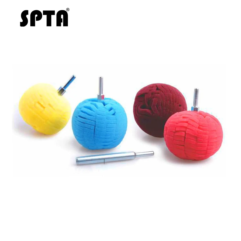

SPTA 3inch 4inch Polishing Sponge Ball Car Wheel&Rim Burnishing Foam Ball Buffing Polishing Pad for Electric Drill or Polisher