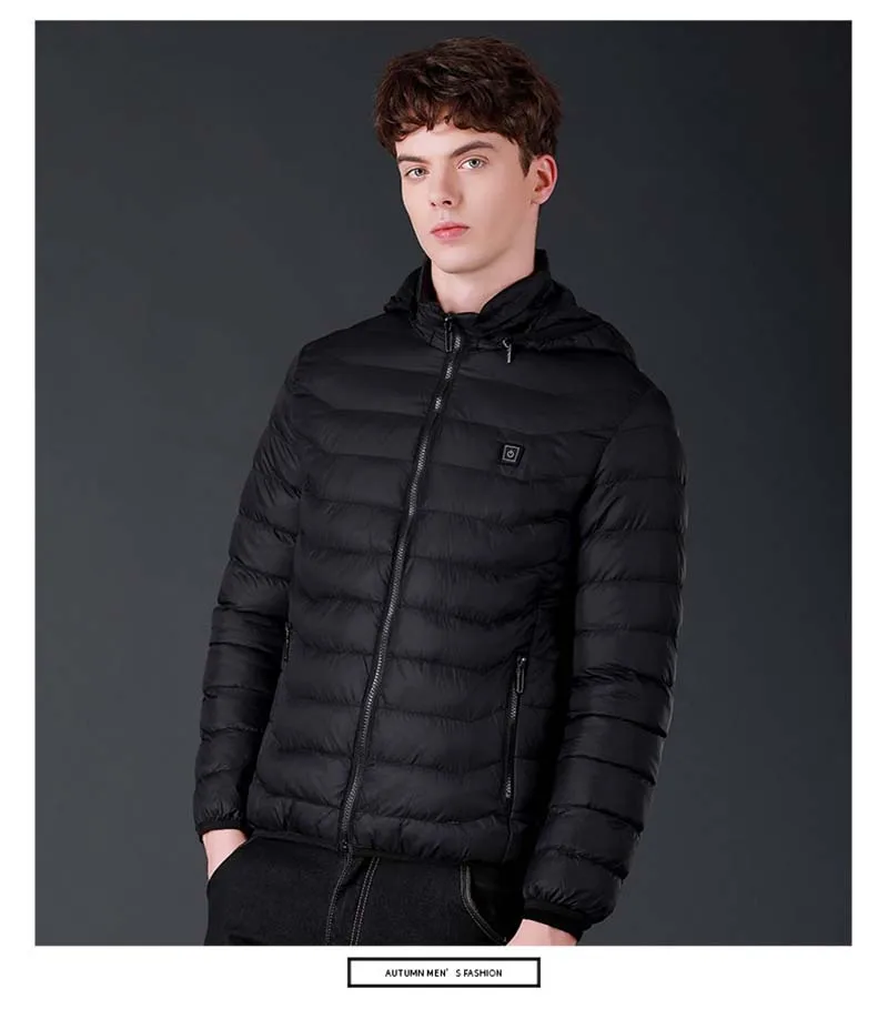 VEQKING куртки с подогревом, жилет из хлопка для мужчин и женщин, USB куртки с капюшоном с электрическим подогревом, теплые зимние термо пальто, куртки для улицы