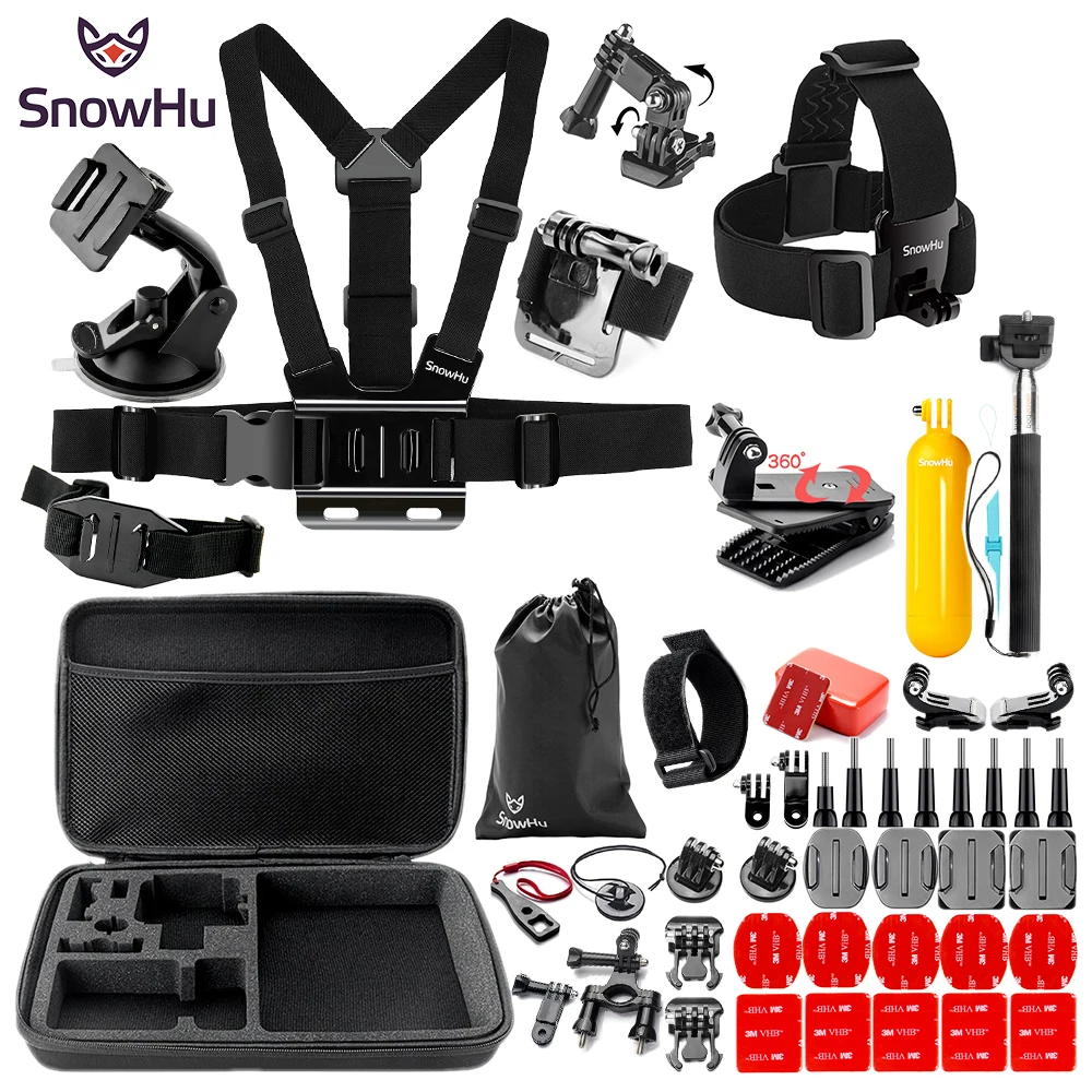 SnowHu для Gopro Hero набор аксессуаров Большой Коллекционный монопод 10 9 8 7 6 SJCAM yi