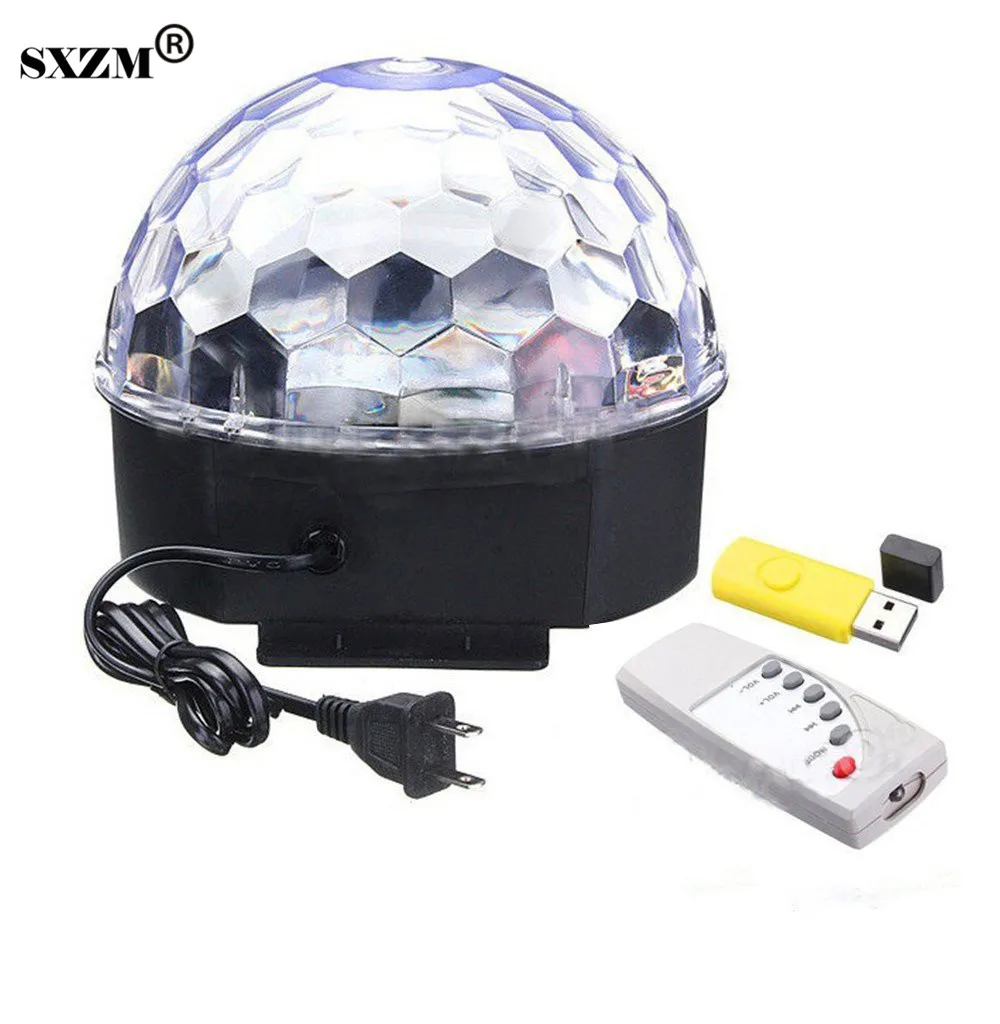 

6 Colors Voice Control Crystal Magic Ball Stage Lamp Disco DJ Light Party Lights Sound Control Laser Projector