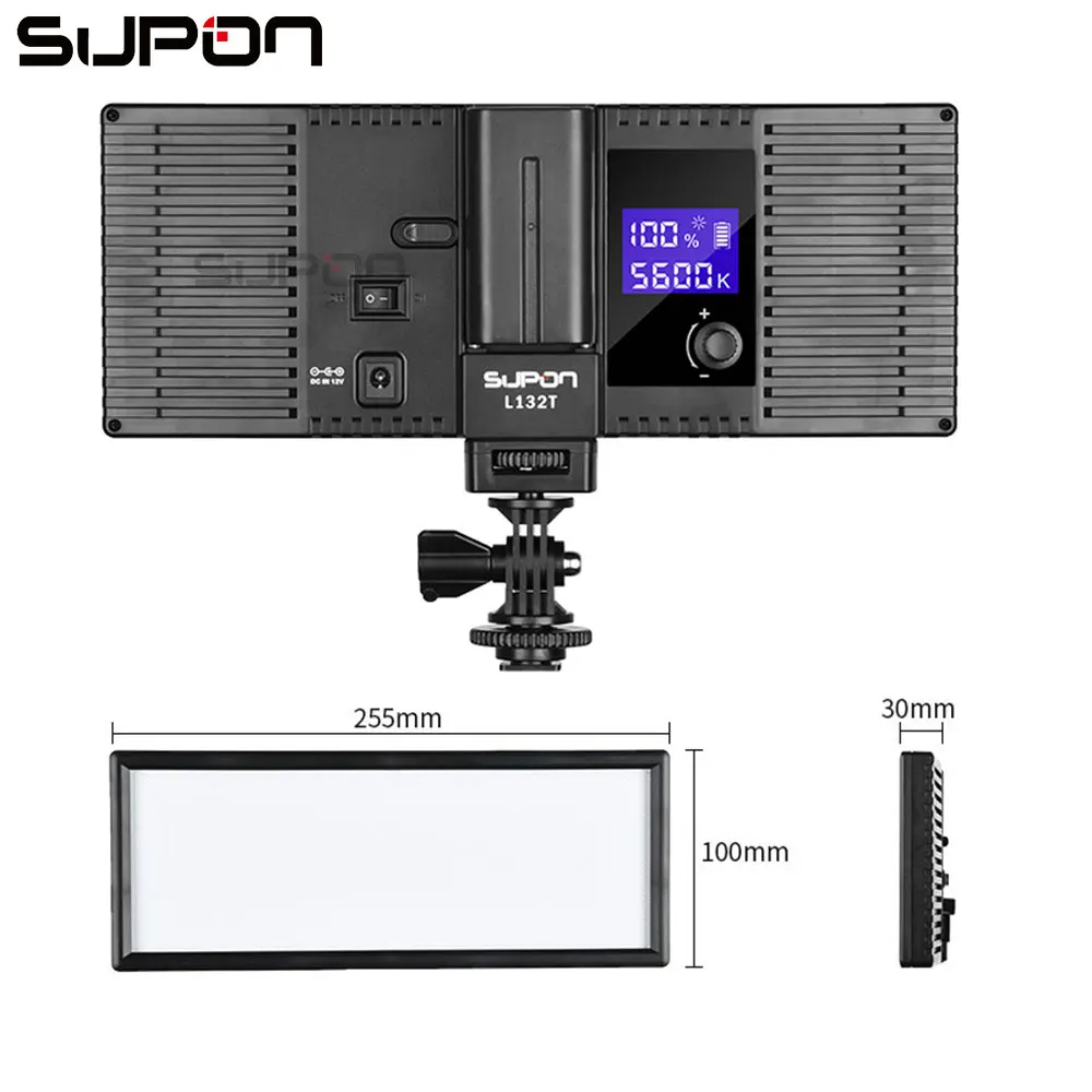 Supon L132T ЖК дисплей двухцветный Диммируемый тонкий портативный ручной DSLR видео