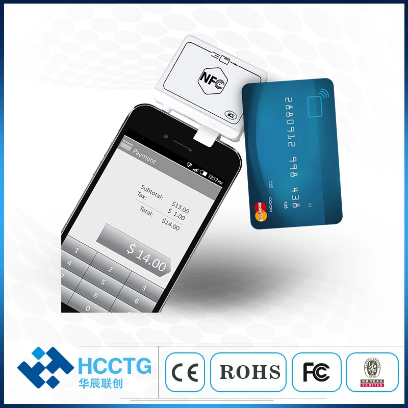 

Mini Credit Payment Bluetooh Contact Chip+Magnetic+Contactless NFC Audio Jack MSR With IC Magnetic NFC Bank Card Reader
