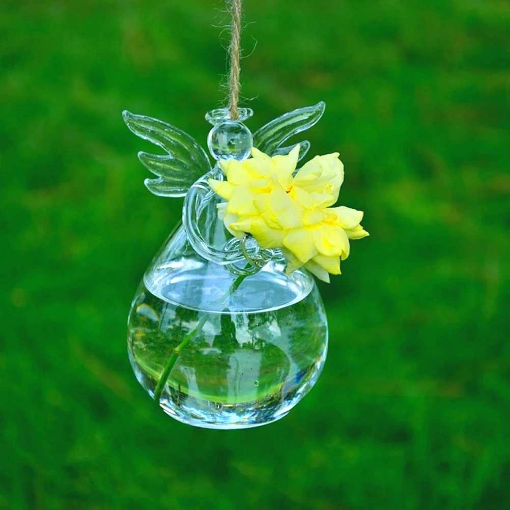 

DIY Home Table Wedding Garden Decor Clear Angel Round Hanging Glass Vase Bottle Terrarium Hydroponic Container Pot Flower