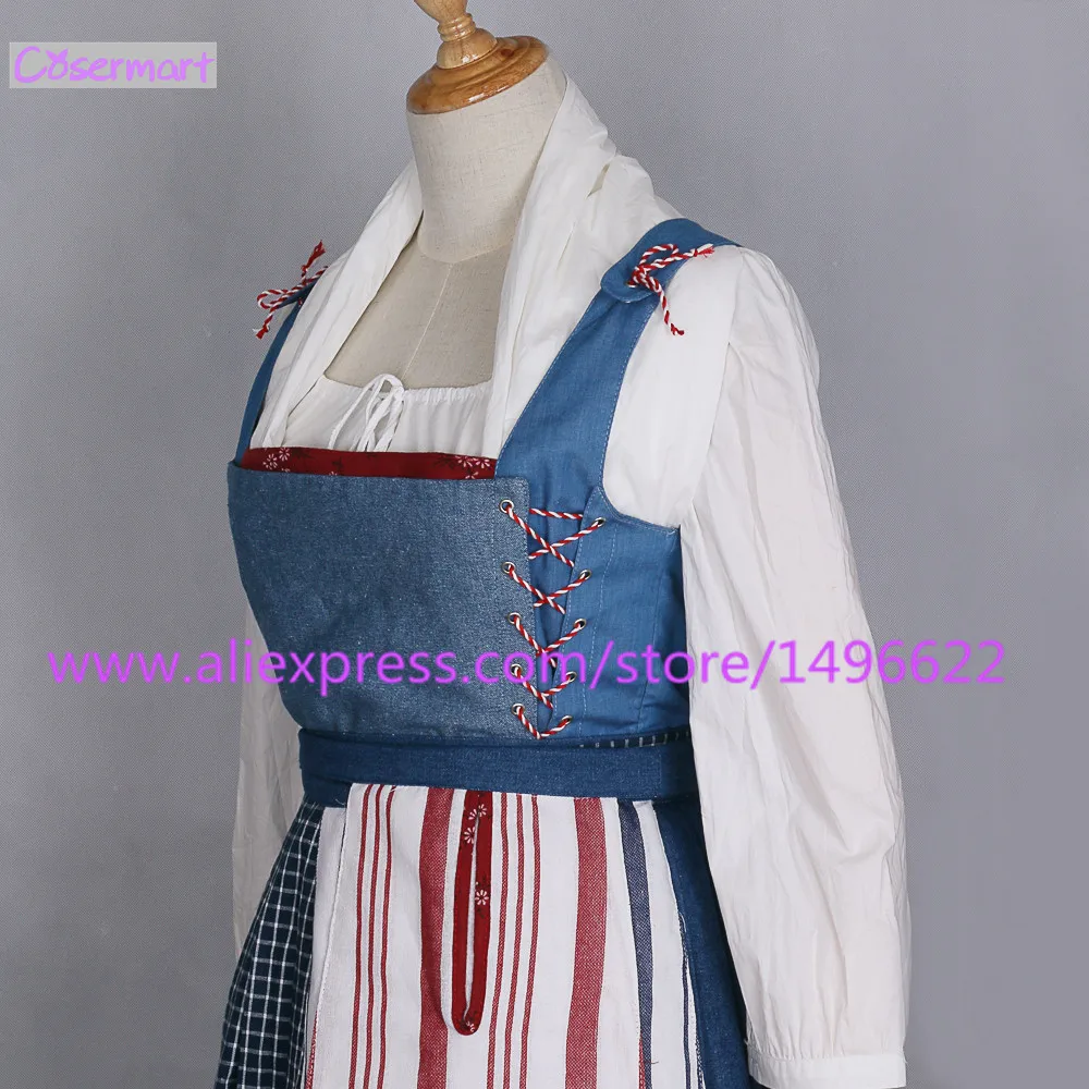 2017 Movie Beauty And The Beast Dress Maid Belle Costume Cosplay Dresses Women Adult Halloween Party (6)