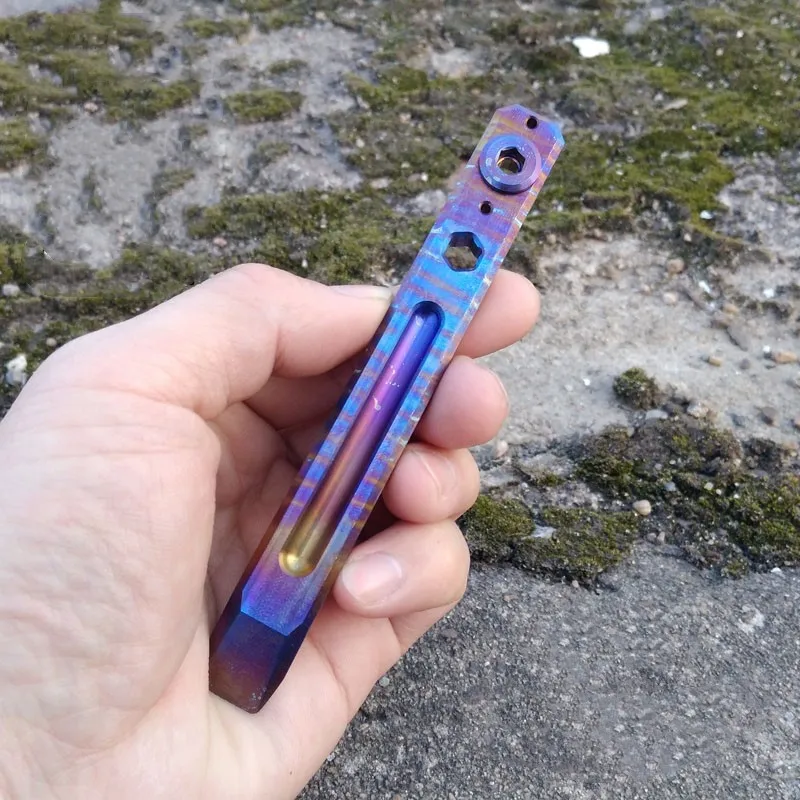 EDC Titanium TC4 124 мм Длина 74 толщина Prybar Cowbar Pry Bar 50 г с шестигранным гаечным ключом