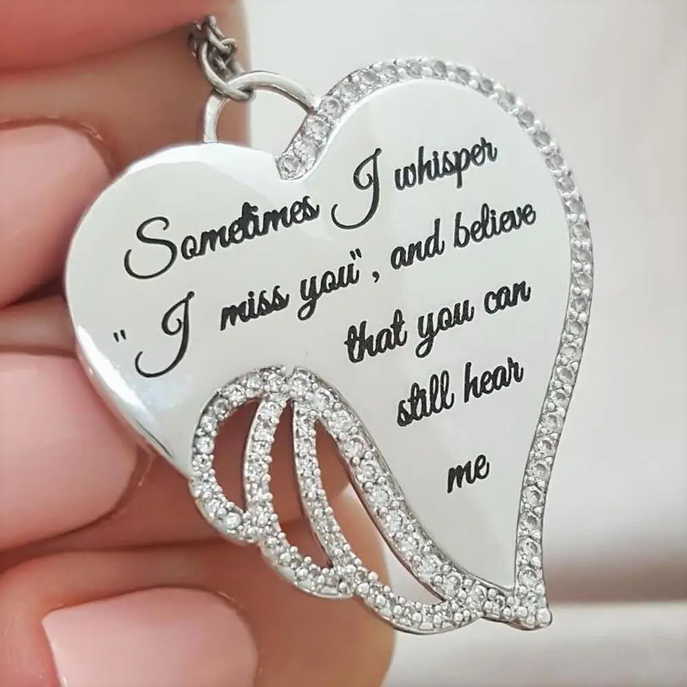 Fashion Angel Wing Letter Heart Charm Rhinestone Necklace Women Jewelry Gift New punk | Украшения и аксессуары
