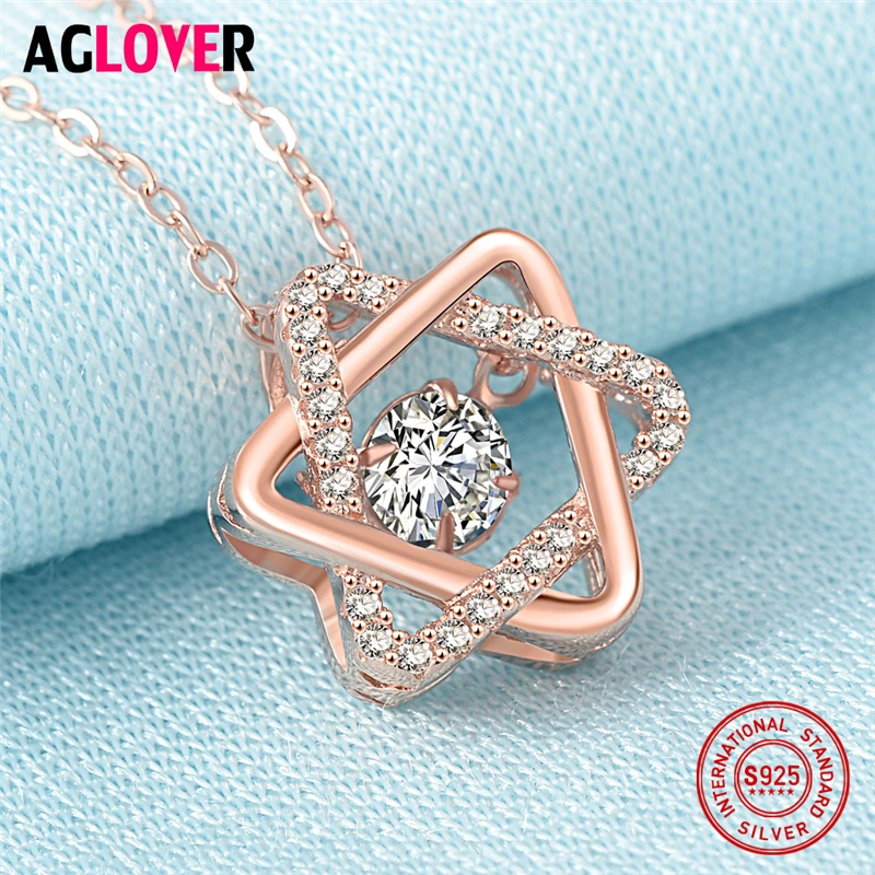 Женское ожерелье из серебра 100% пробы с подвеской в виде звезды|choice|necklace100 silver |