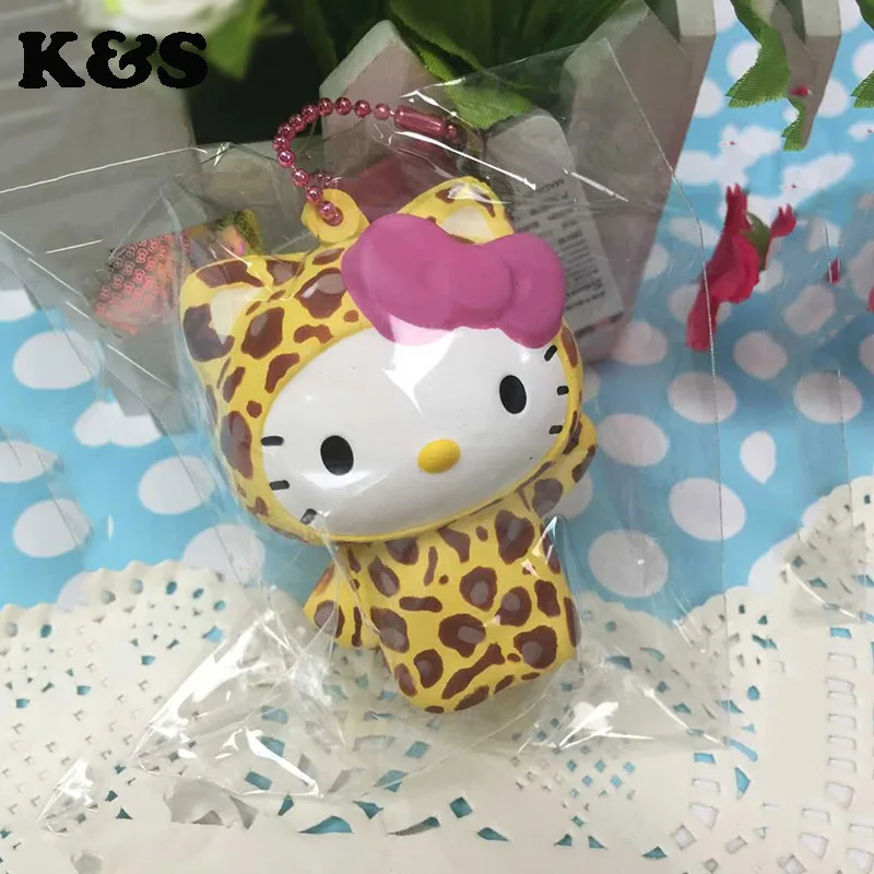 1 шт. милые леопардовые мягкие куклы kawaii Squishys розничная подвеска на сотовый телефон Stess релиз игрушки лицензированный Squishies тег#324 - Цвет: Цвет: желтый