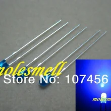 100 шт. 3 мм матовый синий круглый Flangeless Blue объектив LED светодиоды Резисторы большой/широкоугольный LED