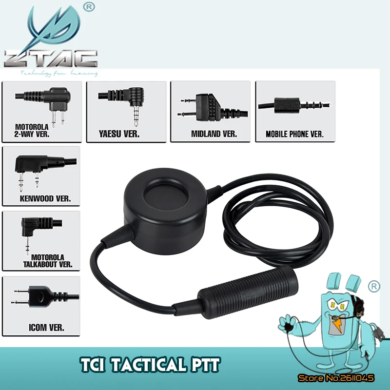 

Z Tactical TCI PTT Headphones Adapter For Baofeng UV Radio Push-to-Talk Button Midland PTT For Kenwood Z114