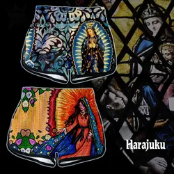 Harajuku 3D печать наша Леди Guadalupe женские шорты harajuku японские шорты Япония Горячая распродажа Новое поступление модные брюки