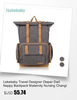 Lekebaby однотонные пеленки сумка рюкзак мешок папа высокое Ёмкость детские пеленки сумка-Органайзер для Детские коляски пеленальный коврик Baby Care