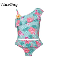 TiaoBug/летний детский купальник-танкини с цветочным принтом для девочек, детский купальник, Женский плавательный костюм с шортами, плавки, комплект Купальника Бикини, купальный костюм
