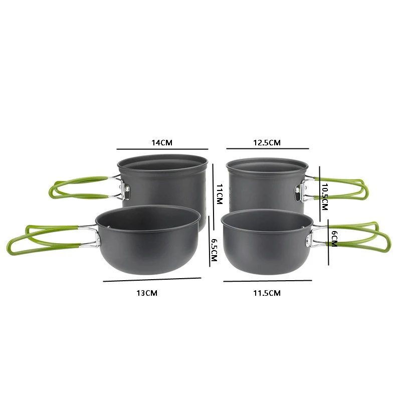 Портативный набор посуды для пикника, Походов, Кемпинга, 1-2 человека, горшок и газовая плита, комбинированная плита