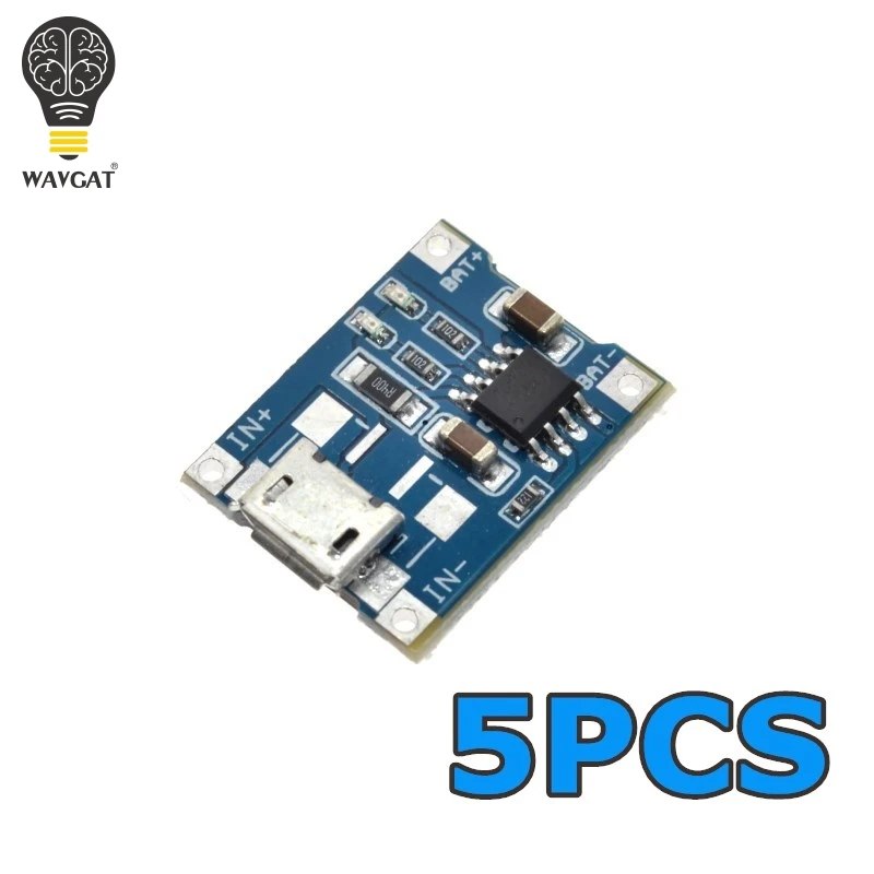 

5PCS Micro USB TP4056 1A dedicated lithium battery charging pad charging module lithium battery charger module 1A Charging Board