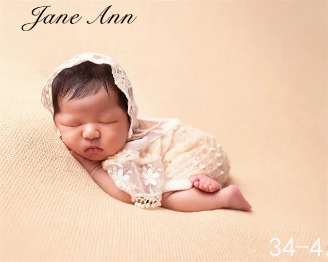 Adereços para a Fotografia do Bebê Bodysuit + Chapéu Headband da Flor Jane Grupo Newborn Lace Estilos Estúdio Foto Roupas Traje Ann z 2 Pcs 4 Mamãe e Bebê