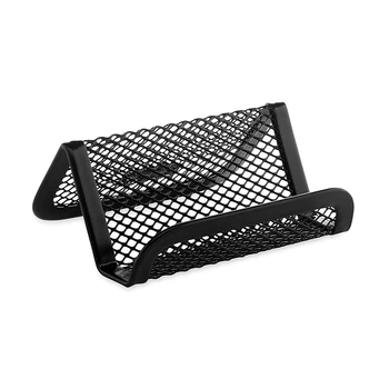 

Fashion Desk Storage Durable Organizer Portable Home Office Display Stand Metal Mesh Desktop Shelf Business Card Holder