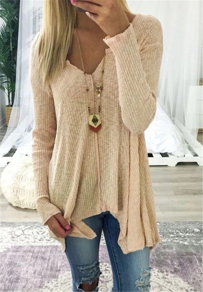 Otoño Moda Mujer blusas casual otoño invierno de manga larga Con Cuello En V tops ropa de mujer plus size|blouse autumn|blouse fashionblouses plus - AliExpress