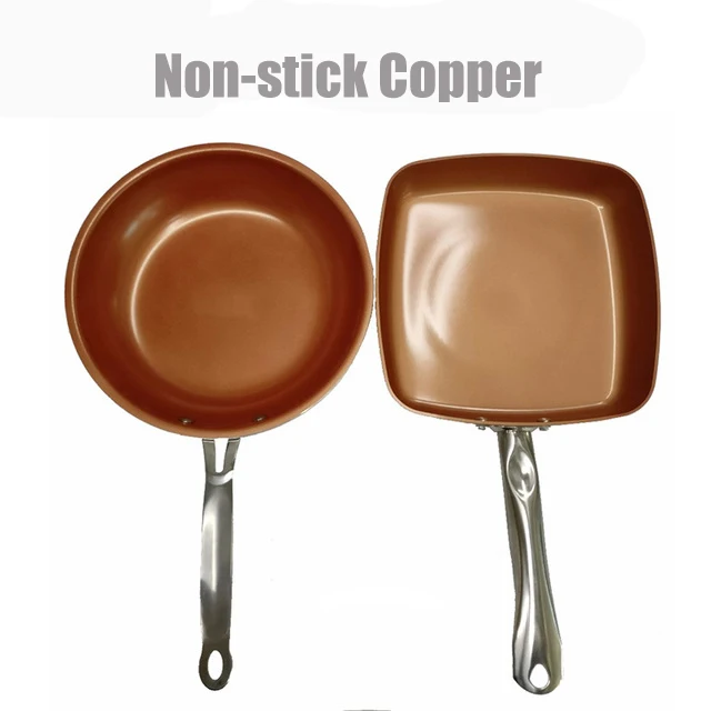 

Non-stick Copper Frying Pan Set Dishwasher Square Ceramic Skillet with Ceramic Coating Saucepan Copper Pan Ceramica Cookware