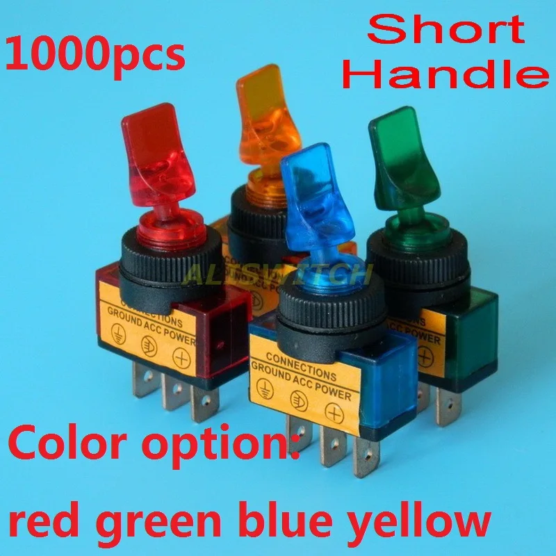 

Wholesale ASW-14D 3P SPST Led Car Auto Toggle Switch On-Off 12V DC 20A Red Blue Green Yellow Illuminated Rocker Switches ON OFF