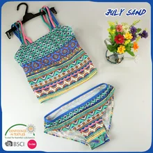 Июля песок купальник Дети девушки купальник высокой талией купальный костюм для детей для маленьких девочек танкини детей От 3 до 12 лет купальники