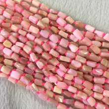 Высококачественные Натуральные необработанные минеральные перуанские розовые опаловые самородки свободной формы Гладкие бусины 05489