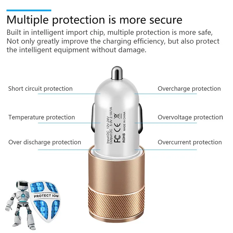 Dual USB Car Charger For Samsung Galaxy Note 9 8 5 A8 A6 A5 S9+ S9 S8 Plus S7 Edge S6 S5 Chargers 5V 2.1A Adapter Charge Cable (3)