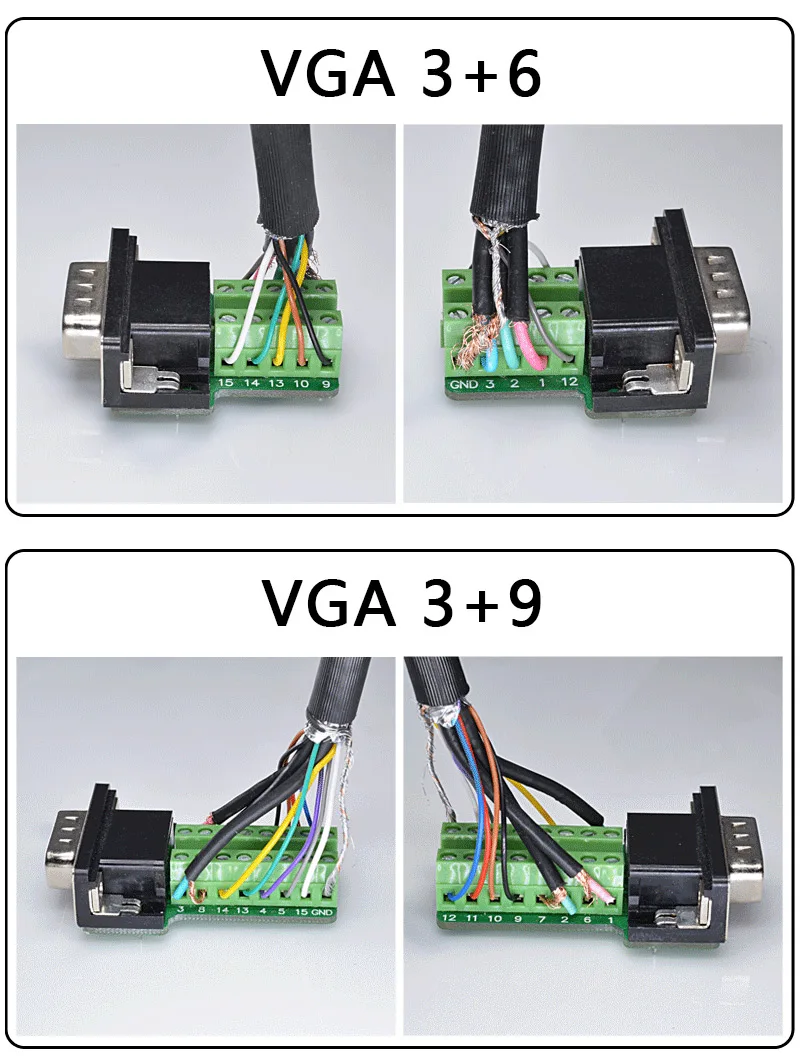 D-SUB DB15 VGA терминал 3 ряда 15 контактный разъем breakout терминалы Винт Тип Гайка Тип 3+ 6 3+ 9 solderless разъем