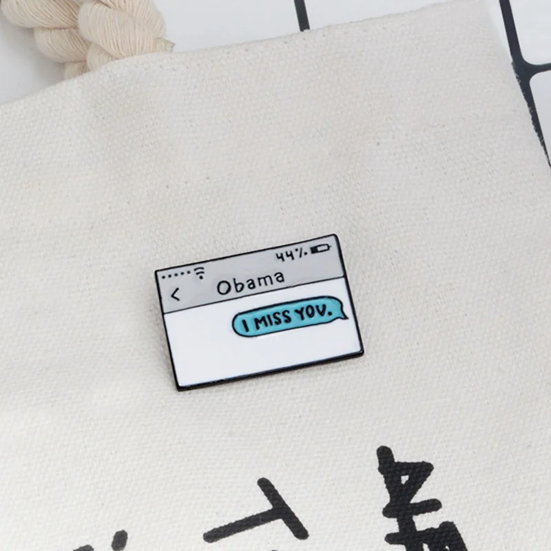

2018 Ceative Design I Miss You Text Message Enamel Lapel Pin Badge Metal Enamel Pins & Brooches For Dropshipping
