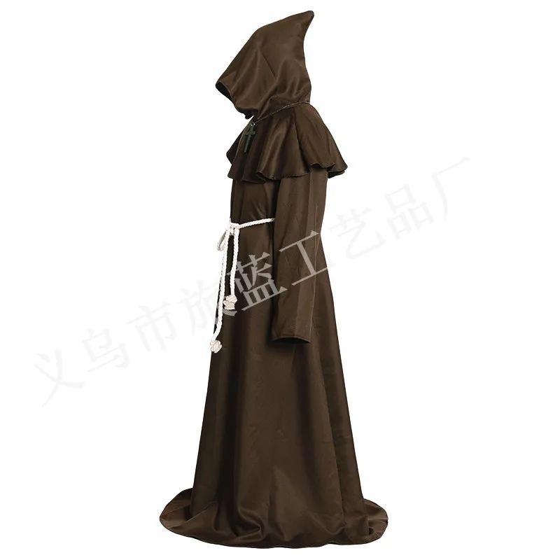 Хэллоуин косплей костюм, средневековые монахи, халаты, монахи, некромант, жрец, cos костюм
