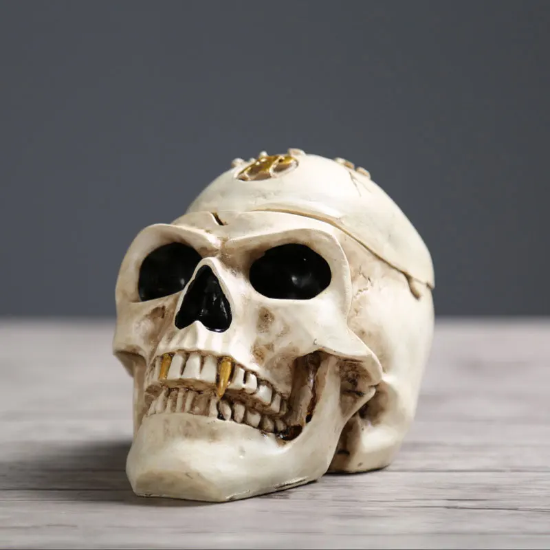 Cigarettes ashtray Skull cigarette ashtray Creative Halloween horror decoration Resin Smoking ash tray Home decor gifts Decorative objects statue