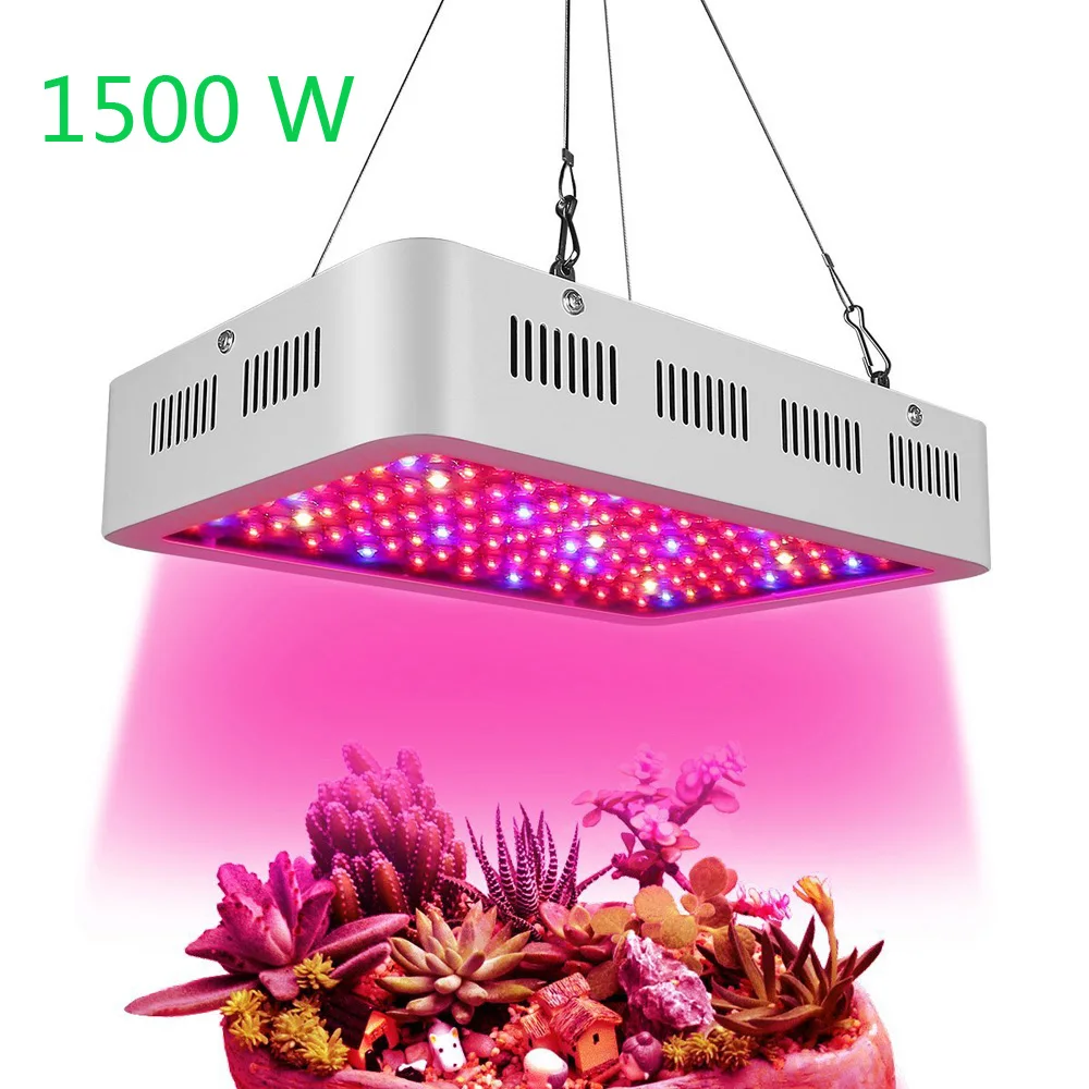 

HOLLKI 1500W AC85-265V 100 LEDs Grow Light Full Spectrum LED Plant Grow Lamps with UV and IR for Indoor Plants Veg and Flower