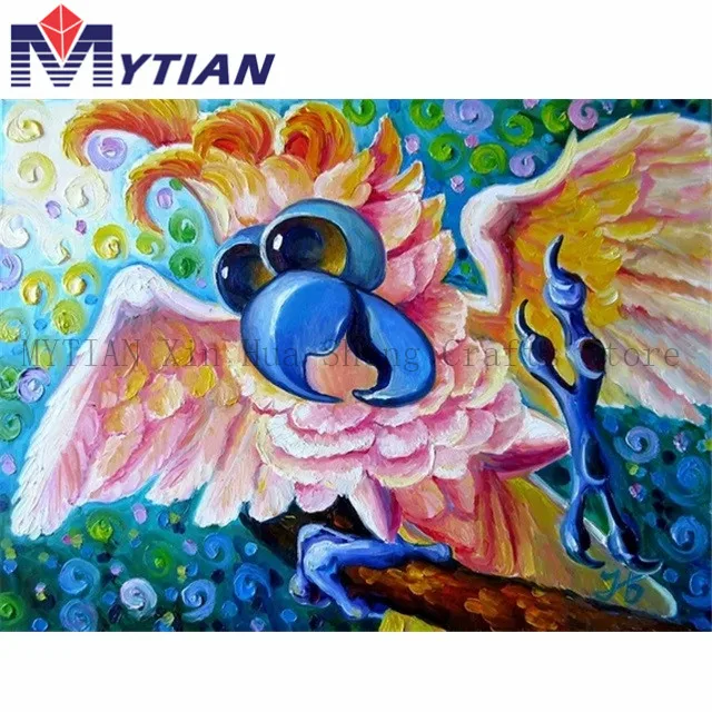 18093007 DIY Dancing Parrot Animal Diamond Painting,Square Round Full Drill Diamond Embroidery Kit,5D Cross Stitch Mosaic Animals Paint