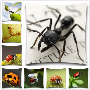 

Animals insect Ant Pillow case Lovely Ladybug Cotton polyester bedroom/chair seat