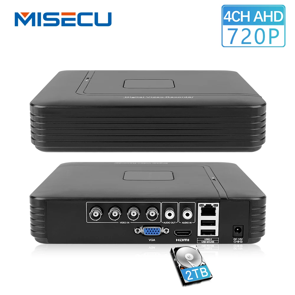 MISECU 4 канала AHD DVR AHD-M 720P видеонаблюдения безопасности CCTV рекордер 4CH мини Гибридный HDMI Поддержка IP аналоговая AHD камера P2P