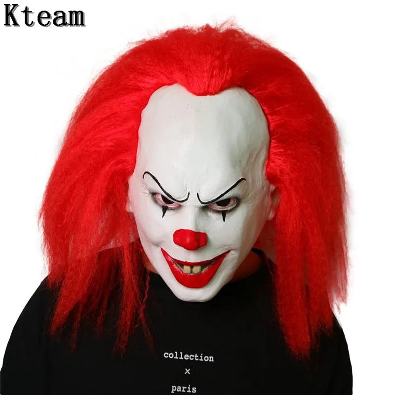 

2018 New Movie Stephen King's It 2 Joker Pennywise Mask Full Face Horror Clown Latex Halloween Party Hoorible Masks Cosplay Prop