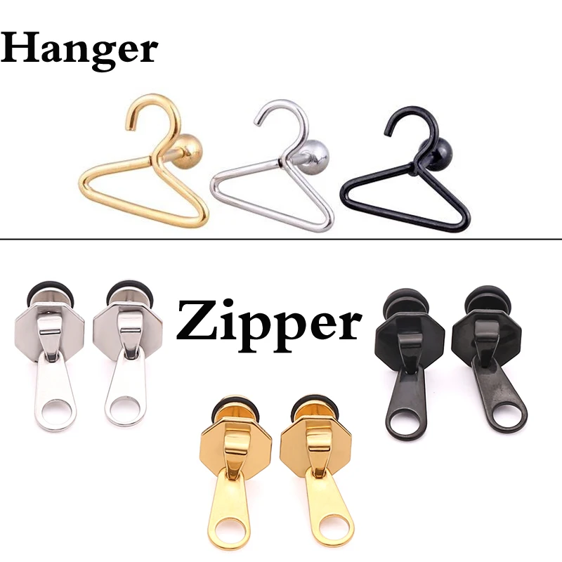 Серьги в виде молнии для мужчин и женщин 1 пара|ear studs|fashion studszipper earrings |