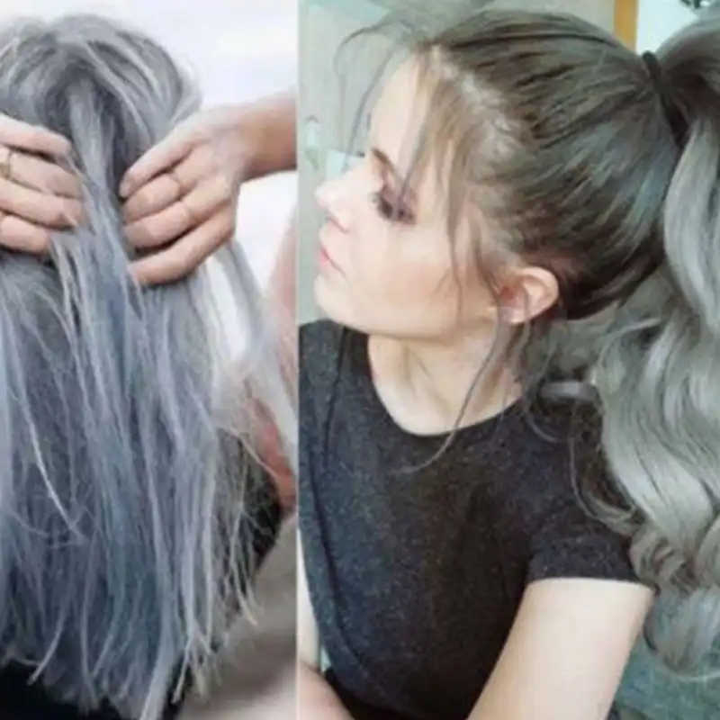 100ml Dye Gray Hair Color Fashion Permanent Punk Hair Dye Light Gray Silver Color Cream Harajuku Tinte Para El Cabello