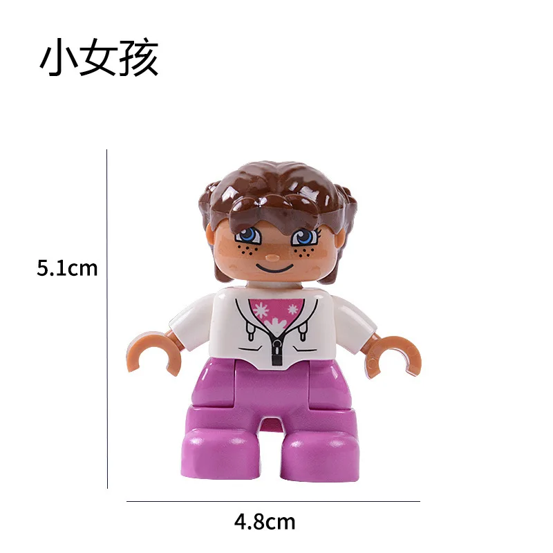 Big Size Action Figures City Princess Pirate Policemen Family Series  Building Blocks Compatible LegoINGS Duploes Education Toys for children (4)