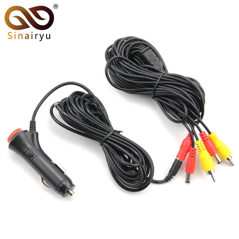 

Sinairyu 6-15M RCA Video Power Cable For Rearview Camera Connect Car Monitor to Car Cigarette Lighter Adapter