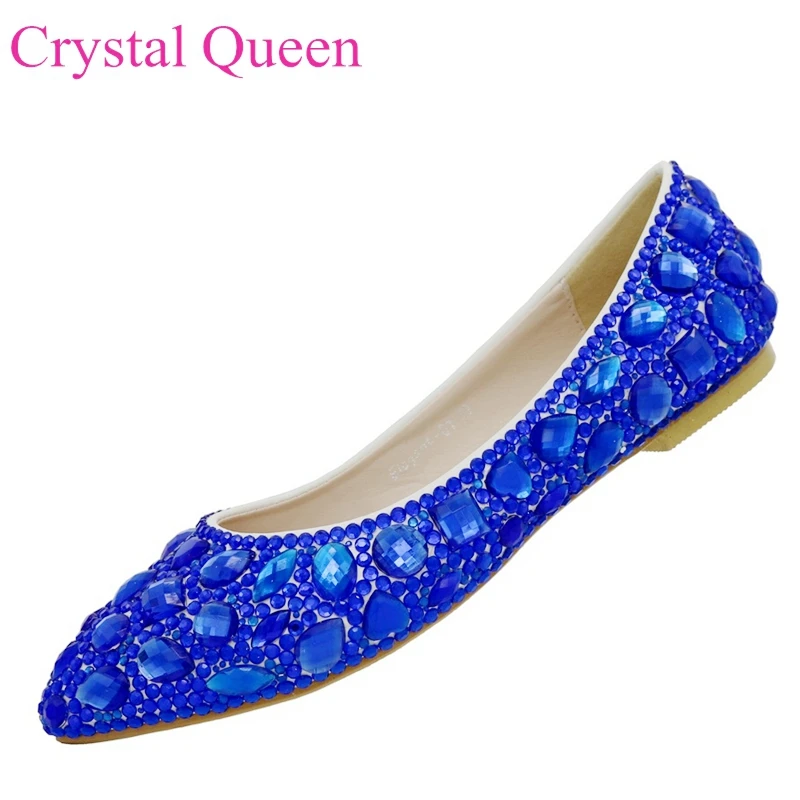 blue flat pointed shoes