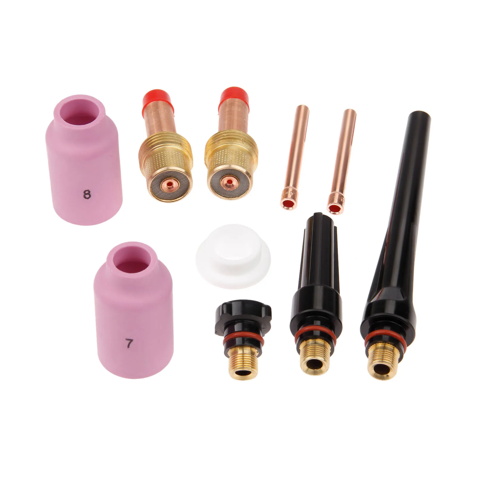 

DRELD 10PCS TIG Welding Torch Accessory Nozzle Cup & Collet Consumables Kit Fit for SR WP 17 18 26 Series 10PK