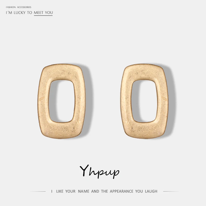 

Yhpup Trendy Korean Fashion Stud Earrings Simple Cute Hollow Square Earrings For Woman 2019 New Fashion Jewelry Party Gifts