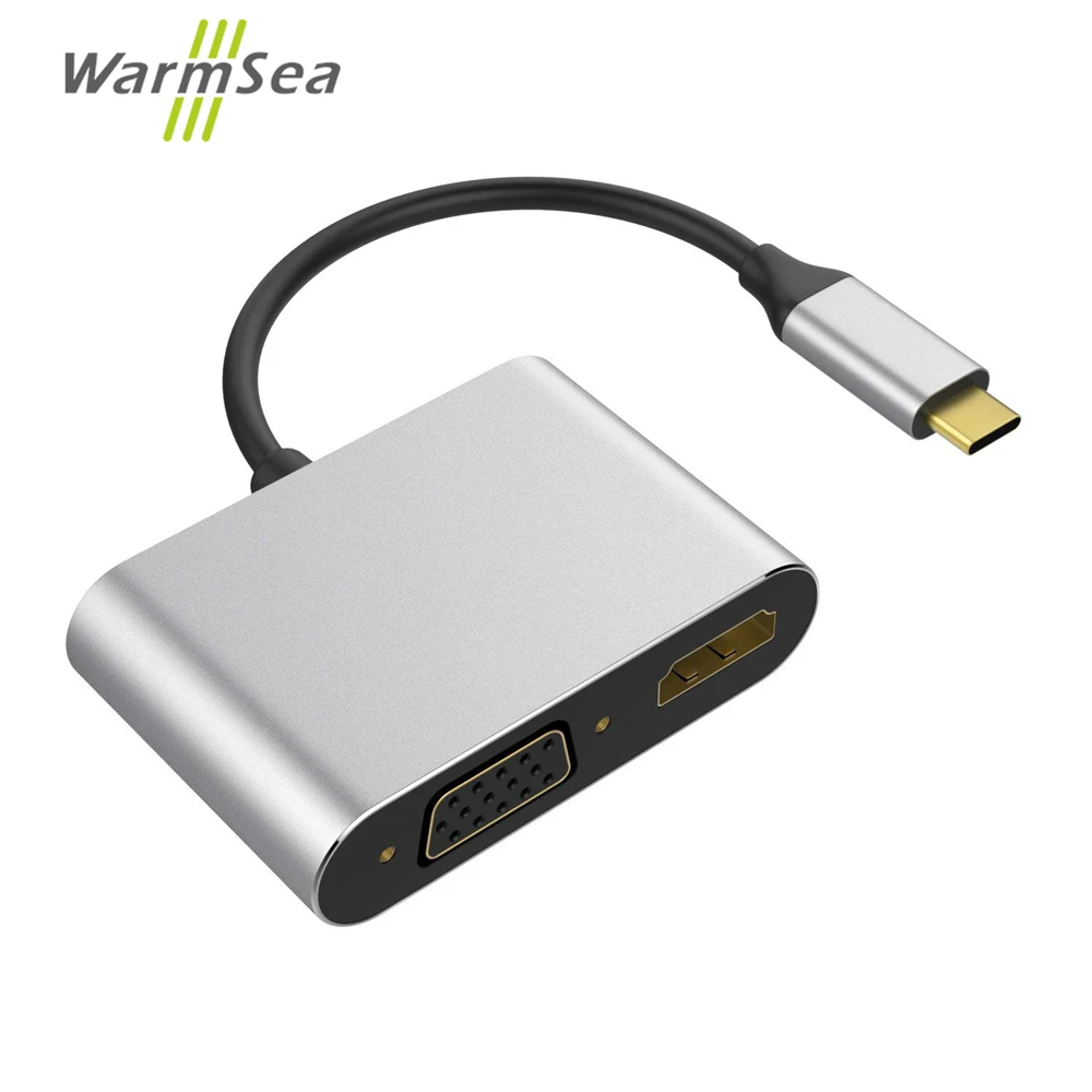 Usb type C концентратор Thunderbolt 3 адаптер док-станции с HDMI 4 K VGA для samsung Galaky Note8 S9 S8 MacBook pro