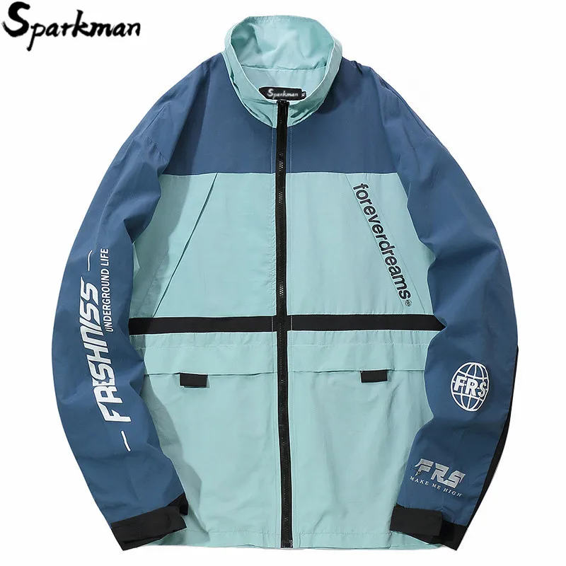 2019 Harajuku Jacket Windbreaker Color Block Men Hip Hop Streetwear Jacket Coat Vintage Casual Full Zipper Track Jackets Spring 2019 Harajuku Jacket Windbreaker Color Block Men Hip Hop Streetwear Jacket Coat Vintage Casual Full Zipper Track Jackets Spring