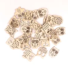 Деревянные изделия ручной работы украшения дома аксессуары скрапбукинги детей Картина DIY смешанный шаблон Сова 30-40 мм 20шт