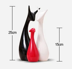 

3Pcs In Cartoon Ceramic Ornaments Living Room Decoration Craft Promotion Wedding Gift